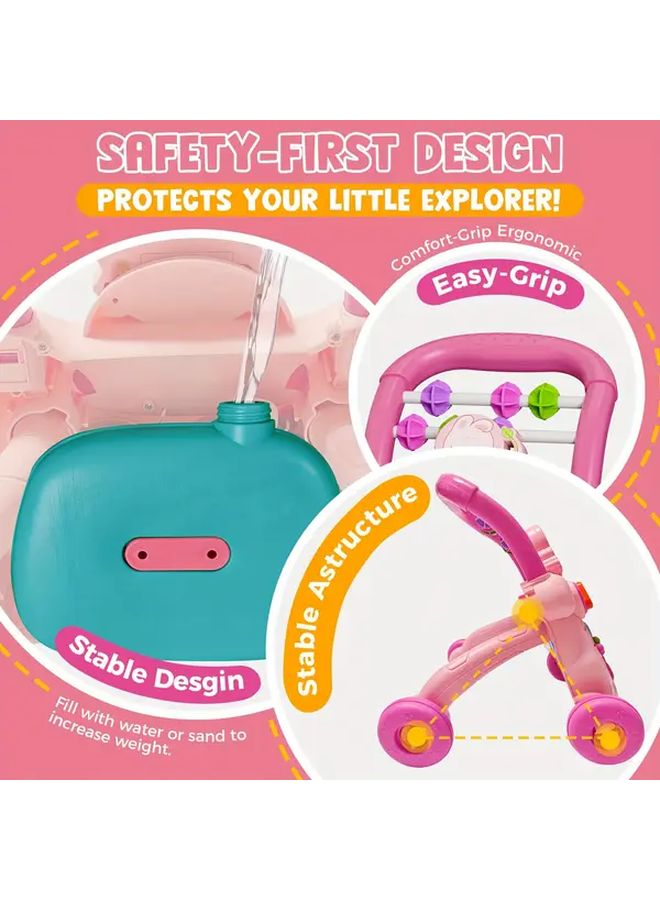 Pink Baby Learning Toy Bead Maze Rotating Gear Basketball Hoop Shape Sorting Motor Skills Development - Image 5